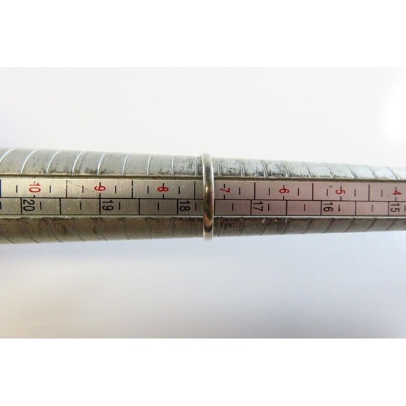 Vintage Oval Blue Glass Solitaire Sterling Silver Petite Ring Size 7 - Picture 6 of 6